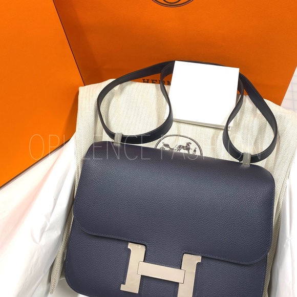 Hermès Constance III 24 in Bleu Nuit in Palladium - Picture 1 of 12